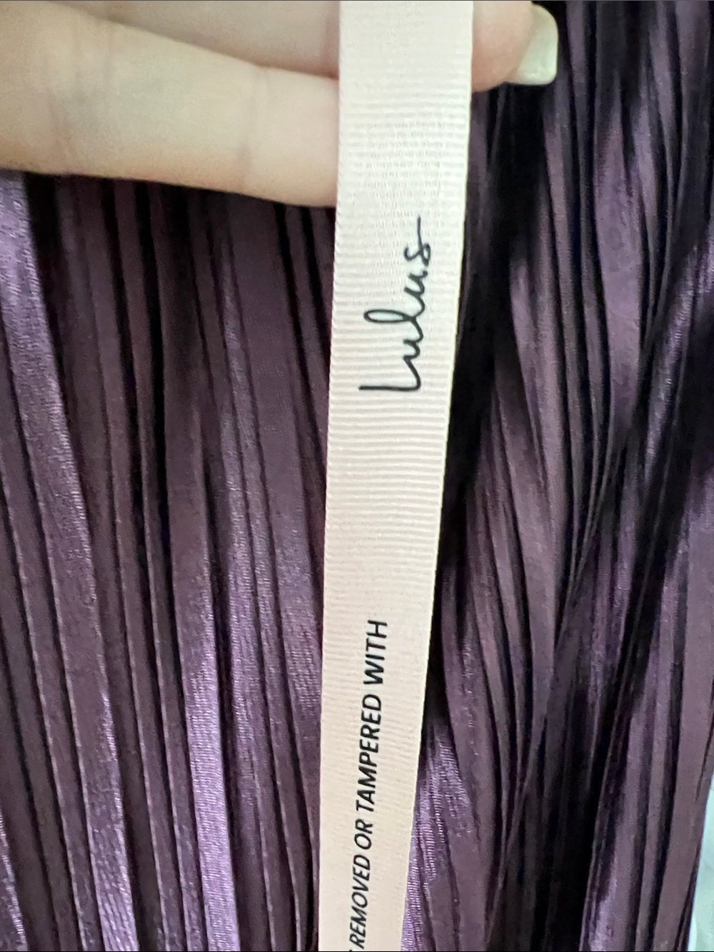 NWT LULUS Whimsical Beauty plisse strapless dress dark purple XL - Picture 7 of 12